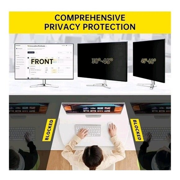 19.5" Hanging Computer Privacy Screen for 16:9 Computer Monitor Anti Blue Light - Picture 6 of 8